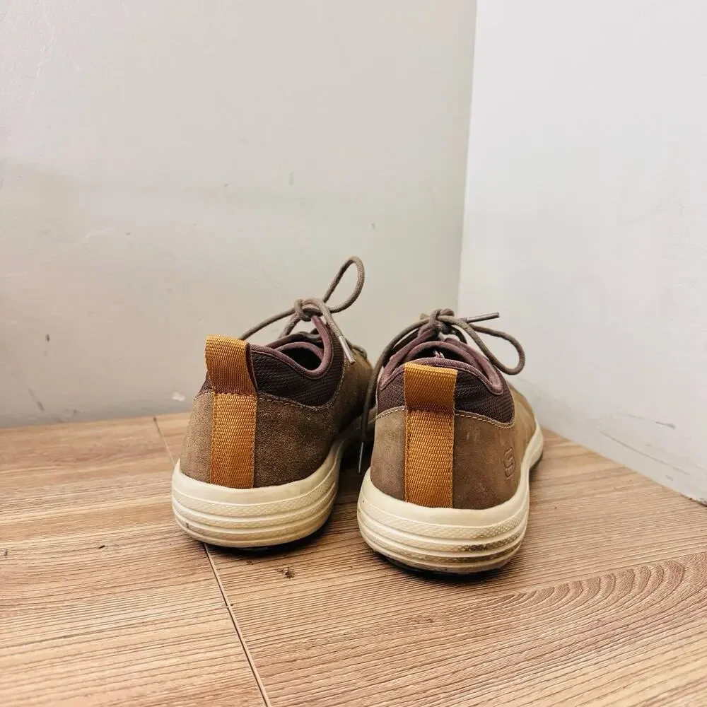 men's Skechers Porter-Elden casual Oxford shoes Brown Suede Size 9.5